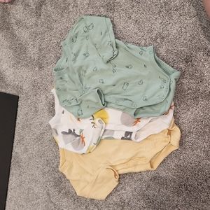 3 Pack Carters crossbody bodysuits